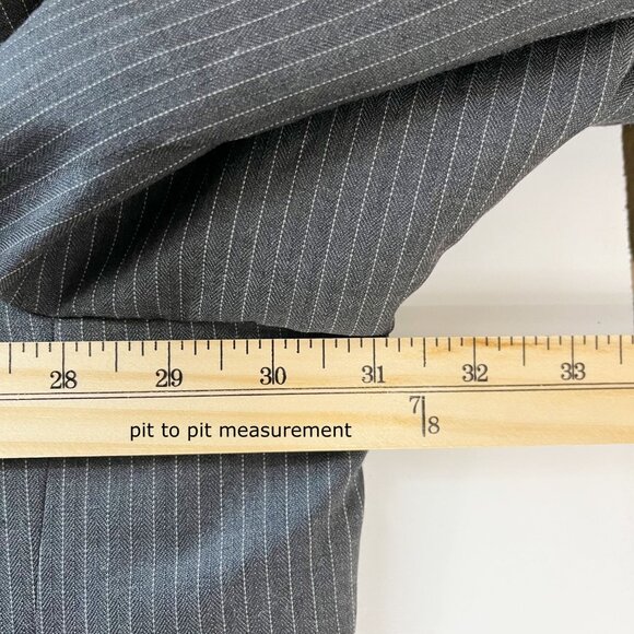 NEW Tommy Hilfiger Gray Pin Striped Blazer Jacket Sport Coat Worsted Wool Size R - Picture 5 of 9
